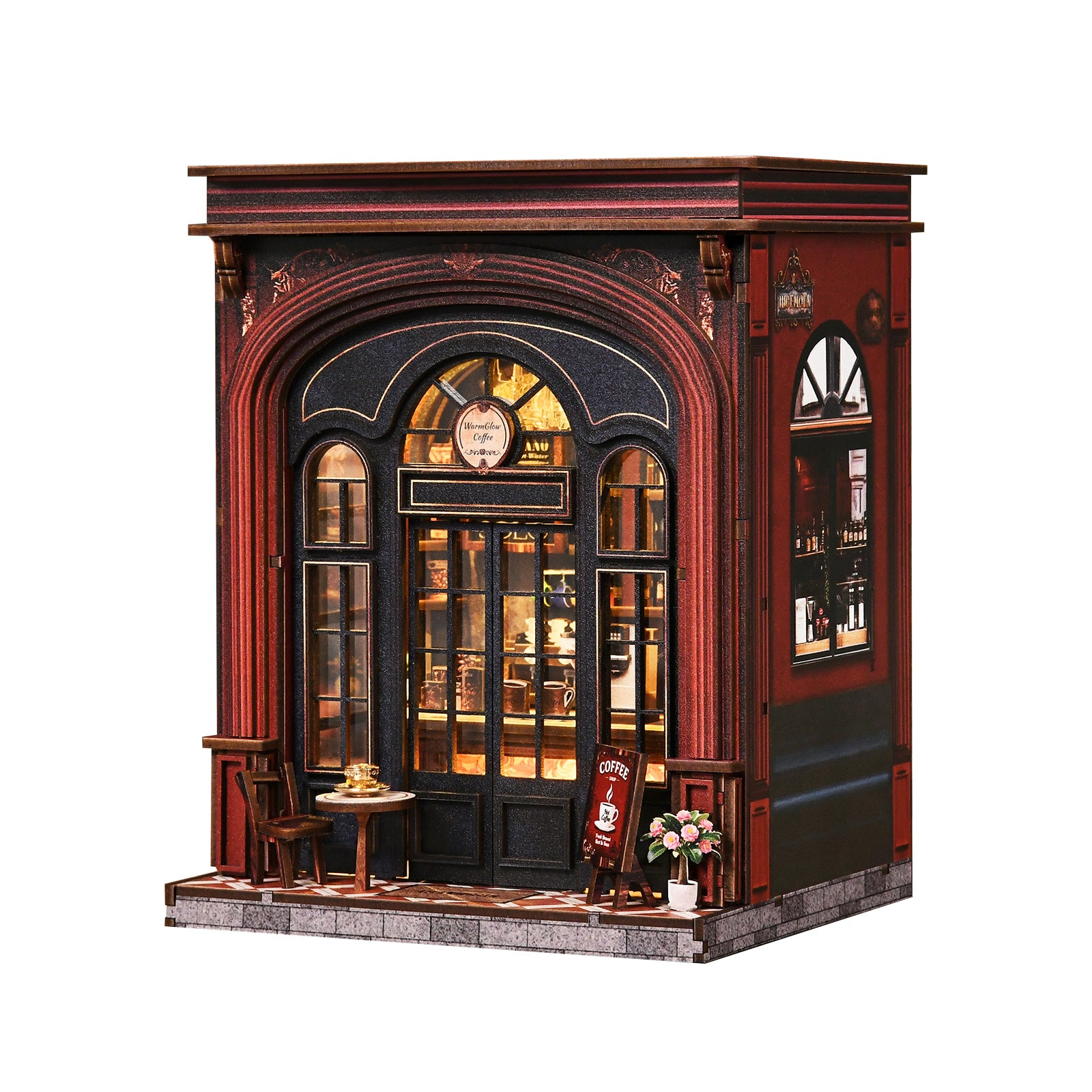 Booknook Warmglow Coffee – schuin rechts
